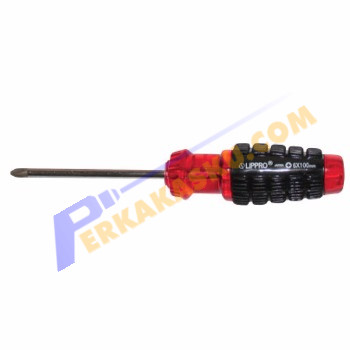 Lippro 6mm x 6" Obeng CRV Gagang Karet Plus(+)