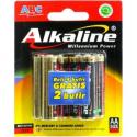 ABC AA - 4 + 2 Pcs<br>Baterai Alkaline