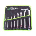Kunci Ring Set Tekiro Kunci ring set Tekiro 8 Pcs - 6 - 24 mm adalah alat multi-fungsi untuk perbaikan rumah dan kerja bengkel, dengan material Chrome-Vanadium dan desain kompak yang memudahkan penggunaannya.