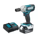 Mesin Impact Wrench 1/2" Baterai Makita Makita DTW190SFX7, impact wrench 18V dengan torsi 190 Nm, ideal untuk pengencangan baut M8-M16 di bengkel dan konstruksi.