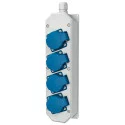 Terminal Stop Kontak Receptacle Strip Mennekes Terminal Stop Kontak Receptacle Strip 4-arah SCHUKO IP44 ini ideal untuk distribusi daya aman di lingkungan kerja atau luar ruangan.