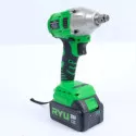 Mesin Impact Wrench Baterai Brushless Ryu Impact wrench baterai 20V brushless ini ideal untuk pekerjaan berat seperti bongkar pasang baut di bengkel dan konstruksi.