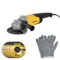 Mesin Gerinda Tangan 7" Extra Bundling Stanley 7", 2200 Watt, 8500 rpm, Trigger